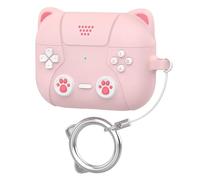 GIOPUEY Coque Compatible avec AirPods Pro 3 2025, Mignon Drôle Dessin Animé TPU Silicone Protection étui avec Crochet Porte-clés Housse Case pour Garçon Fille Homme Femme - Pink Cat