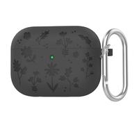 GIOPUEY Coque Compatible avec Airpods Pro 3 2025, Mignon Drôle Dessin Animé TPU Silicone Protection étui avec Crochet Porte-clés Housse Case pour Garçon Fille Homme Femme - Dark Gray
