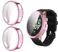 GIOPUEY Coque Compatible avec Amazfit Active 3 Premium, [2 Pièces] Soft TPU, Shock Resistant Etui - Pink+Pink