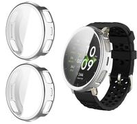 GIOPUEY Coque Compatible avec Amazfit Active 3 Premium, [2 Pièces] Soft TPU, Shock Resistant Etui - Silver+Silver