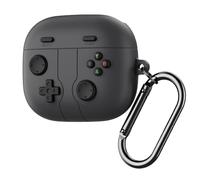 GIOPUEY Coque Compatible avec Beats Powerbeats Pro 2, Mignon Drôle Dessin Animé TPU Silicone Protection étui avec Crochet Porte-clés Housse Case pour Garçon Fille Homme Femme - Black