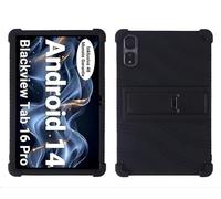 GIOPUEY Coque Compatible avec Blackview Tab 16 Pro 11 Etui - avec Support - Housse de Protection Souple en Silicone TPU Case - Black