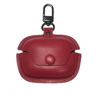 GIOPUEY Coque Compatible avec Bose Ultra Open Earbuds, PU Cuir Protection étui avec Crochet Porte-clés Housse Case pour Garçon Fille Homme Femme - Red