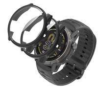 GIOPUEY Coque Compatible avec COROS APEX 4 46mm, [2 Pièces] Film de protection en verre + Cadre en plastique dur Etui - black+black