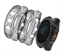 GIOPUEY Coque Compatible avec Garmin Fenix 8 51mm AMOLED, [2 Pièces] Soft TPU, Shock Resistant Etui - Black+Black