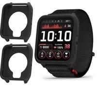 GIOPUEY Coque Compatible avec Garmin Venu X1, [2 Pièces] Souple TPU Silicone Case Cover Protecteur Etui - Black