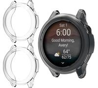 GIOPUEY Coque Compatible avec Garmin Vivoactive 6, [2 Pièces] Soft TPU, Shock Resistant Etui - Transparent+Transparent
