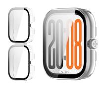 GIOPUEY Coque Compatible avec Honor Choice INFOWEAR Watch 2 Pro, [2 Pièces] Film de Protection en Verre + Cadre en Plastique Dur Etui - Transparent+Transparent