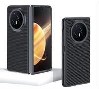 GIOPUEY Coque Compatible avec Honor Magic V3, Cuir PU + PC Dur étui，Texture Spéciale du Cuir Case，Anti-Empreintes Digitales, Anti-Rayures - Black-1