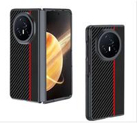 GIOPUEY Coque Compatible avec Honor Magic V3, Cuir PU + PC Dur étui，Texture Spéciale du Cuir Case，Anti-Empreintes Digitales, Anti-Rayures - Black/Red