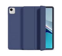 GIOPUEY Coque Compatible avec Honor Pad X9a, étui en Cuir, Coque arrière en Silicone Souple [étui à Rabat] Texture Semblable à Celle de la Peau - Darkblue