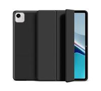 GIOPUEY Coque Compatible avec Honor Pad X9a, étui en Cuir, Coque arrière en Silicone Souple [étui à Rabat] Texture Semblable à Celle de la Peau - Black