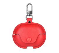 GIOPUEY Coque Compatible avec Huawei Freebuds Pro 5, PU Cuir Protection étui avec Crochet Porte-clés Housse Case pour Garçon Fille Homme Femme - Red