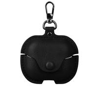 GIOPUEY Coque Compatible avec Huawei FreeBuds SE 4 ANC, PU Cuir Protection étui avec Crochet Porte-clés Housse Case pour Garçon Fille Homme Femme - Black