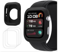 GIOPUEY Coque Compatible avec Huawei Watch D2, Etui avec 3 Pièces Protection d'écran flim, Souple TPU Silicone Case Cover Protecteur - Black