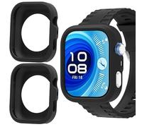 GIOPUEY Coque Compatible avec Huawei Watch Fit 4 Pro, [2 Pièces] Souple TPU Silicone Case Cover Protecteur Etui - Black