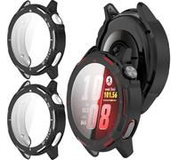 GIOPUEY Coque Compatible avec Huawei Watch GT Runner 2, [2 Pièces] Soft TPU, Shock Resistant Etui - Black+Black