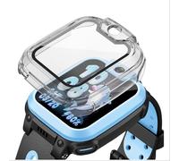 GIOPUEY Coque Compatible avec imoo Watch Phone Z1, Film de Protection en Verre + Cadre en Plastique Dur Etui - Clear