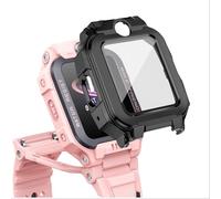 GIOPUEY Coque Compatible avec imoo Watch Phone Z7, Film de Protection en Verre + Cadre en Plastique Dur Etui - Black