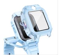 GIOPUEY Coque Compatible avec imoo Watch Phone Z7, Film de Protection en Verre + Cadre en Plastique Dur Etui - Blue