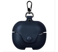 GIOPUEY Coque Compatible avec JBL Tune Buds 2, PU Cuir Protection étui avec Crochet Porte-clés Housse Case pour Garçon Fille Homme Femme - Blue