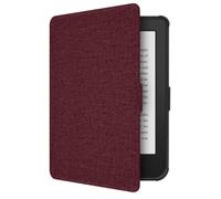 GIOPUEY Coque Compatible avec Kobo Clara HD/Tolino Shine 3, étui en Cuir, Coque arrière en Silicone Souple [étui à Rabat] Texture Semblable à Celle de la Peau - Dark Red