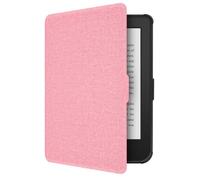GIOPUEY Coque Compatible avec Kobo Clara HD/Tolino Shine 3, étui en Cuir, Coque arrière en Silicone Souple [étui à Rabat] Texture Semblable à Celle de la Peau - Pink