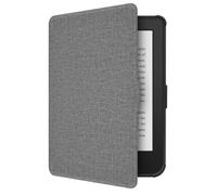 GIOPUEY Coque Compatible avec Kobo Clara HD/Tolino Shine 3, étui en Cuir, Coque arrière en Silicone Souple [étui à Rabat] Texture Semblable à Celle de la Peau - Grey