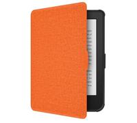 GIOPUEY Coque Compatible avec Kobo Clara HD/Tolino Shine 3, étui en Cuir, Coque arrière en Silicone Souple [étui à Rabat] Texture Semblable à Celle de la Peau - Orange