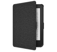 GIOPUEY Coque Compatible avec Kobo Clara HD/Tolino Shine 3, étui en Cuir, Coque arrière en Silicone Souple [étui à Rabat] Texture Semblable à Celle de la Peau - Black