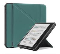 GIOPUEY Coque Compatible avec Kobo Libra Colour, étui en Cuir, Coque arrière en Silicone Souple [étui à Rabat] Texture Semblable à Celle de la Peau - Vert