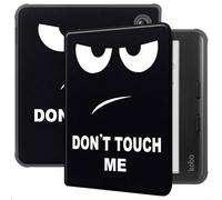 GIOPUEY Coque Compatible avec Kobo Libra Colour, étui en Cuir [étui à Rabat] Cuir PU + Doux TPU Case Cover, Auto Sleep/Wake, 360° Protection - Don't Touch Me