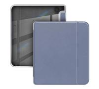 GIOPUEY Coque Compatible avec Kobo Libra Colour/Kobo Libra 2, étui en Cuir, étui à Rabat [Coque Arrière Transparente PC TPU] Texture Semblable à Celle de la Peau - Purple