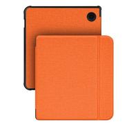 GIOPUEY Coque Compatible avec Kobo Libra Colour/Tolino Vision Color, étui en Cuir, Coque arrière en Silicone Souple [étui à Rabat] Texture Semblable à Celle de la Peau - Orange