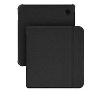 GIOPUEY Coque Compatible avec Kobo Libra Colour/Tolino Vision Color, étui en Cuir, Coque arrière en Silicone Souple [étui à Rabat] Texture Semblable à Celle de la Peau - Black