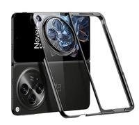 GIOPUEY Coque Compatible avec OnePlus Open, Hautement Transparent étui，Matériel PC Dur Case，Pas de Jaunissement, Pas de Décoloration - Black