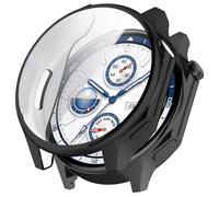 GIOPUEY Coque Compatible avec OnePlus Watch 4/Oppo Watch X3, [2 Pièces] Soft TPU, Shock Resistant Etui - Black+Black