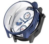 GIOPUEY Coque Compatible avec OnePlus Watch 4/Oppo Watch X3, [2 Pièces] Soft TPU, Shock Resistant Etui - Blue+Blue