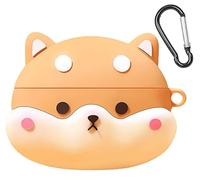 GIOPUEY Coque Compatible avec Oppo Enco Clip 2, Mignon Drôle Dessin Animé TPU Silicone Protection étui avec Crochet Porte-clés Housse Case pour Garçon Fille Homme Femme - Corgi