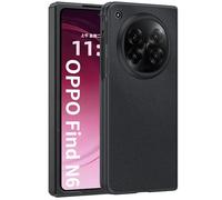 GIOPUEY Coque Compatible avec Oppo Find N6, Cuir PU + PC Dur étui，Texture Spéciale du Cuir Case，Anti-Empreintes Digitales, Anti-Rayures - Black