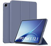 GIOPUEY Coque Compatible avec Oppo Pad 5 12.1, étui en Cuir, Coque arrière en Silicone Souple [étui à Rabat] Texture Semblable à Celle de la Peau - Purple