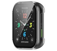 GIOPUEY Coque Compatible avec Oppo Watch 2 46MM, Film de Protection en Verre + Cadre en Plastique Dur, Protection intégrale 360°,Oppo Watch 2 46MM Etui - Transparent
