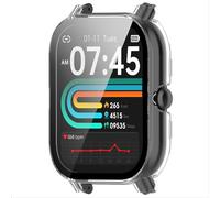 GIOPUEY Coque Compatible avec P66D/P66/P66ED 1.85" Smartwatch, Film de Protection en Verre + Cadre en Plastique Dur, P66D/P66/P66ED 1.85" Smartwatch Etui - Clear