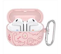 GIOPUEY Coque Compatible avec Samsung Galaxy Buds 3/3 Pro, Mignon Drôle Dessin Animé TPU Silicone Protection étui avec Crochet Porte-clés Housse Case pour Garçon Fille Homme Femme - Pink