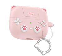 GIOPUEY Coque Compatible avec Samsung Galaxy Buds 3 FE, Mignon Drôle Dessin Animé TPU Silicone Protection étui avec Crochet Porte-clés Housse Case pour Garçon Fille Homme Femme - Pink