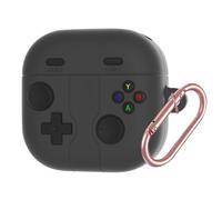 GIOPUEY Coque Compatible avec Samsung Galaxy Buds 4/4 Pro, Mignon Drôle Dessin Animé TPU Silicone Protection étui avec Crochet Porte-clés Housse Case pour Garçon Fille Homme Femme - Dark Gray
