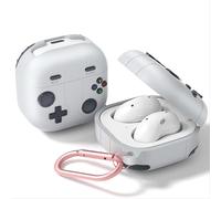 GIOPUEY Coque Compatible avec Samsung Galaxy Buds FE/2Pro/Live, Mignon Drôle Dessin Animé TPU Silicone Protection étui avec Crochet Porte-clés Housse Case pour Garçon Fille Homme Femme - Gray