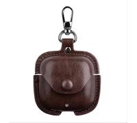 GIOPUEY Coque Compatible avec SHOKZ OpenFit 2 T920, PU Cuir Protection étui avec Crochet Porte-clés Housse Case pour Garçon Fille Homme Femme - Brown