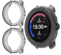 GIOPUEY Coque Compatible avec SUUNTO Race 2, [2 Pièces] Soft TPU, Shock Resistant Etui - Black+Black