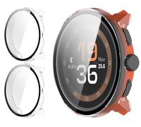 GIOPUEY Coque Compatible avec SUUNTO Run, [2 Pièces] Film de Protection en Verre + Cadre en Plastique Dur Etui - Transparent+Transparent